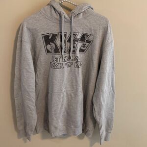 KISS Band Graphic Hoodie Gray Size Large